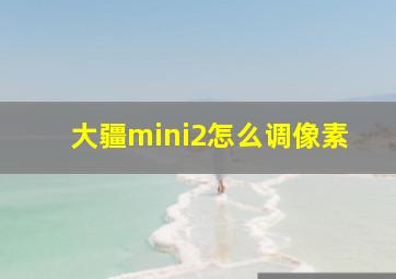 大疆mini2怎么调像素