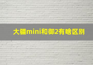 大疆mini和御2有啥区别