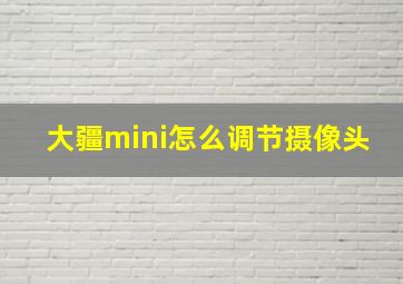 大疆mini怎么调节摄像头