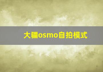 大疆osmo自拍模式