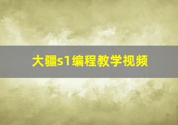 大疆s1编程教学视频