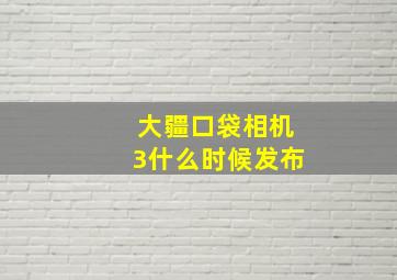 大疆口袋相机3什么时候发布