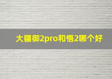 大疆御2pro和悟2哪个好