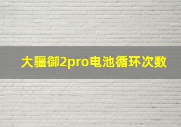 大疆御2pro电池循环次数