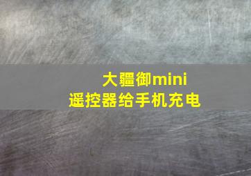 大疆御mini遥控器给手机充电