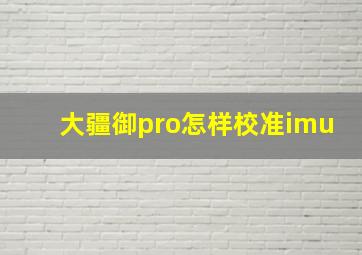 大疆御pro怎样校准imu