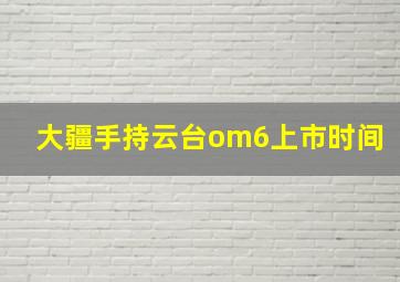 大疆手持云台om6上市时间