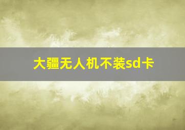 大疆无人机不装sd卡