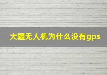 大疆无人机为什么没有gps