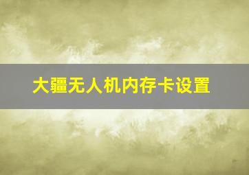 大疆无人机内存卡设置