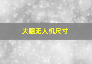 大疆无人机尺寸