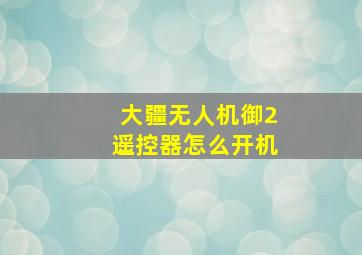 大疆无人机御2遥控器怎么开机