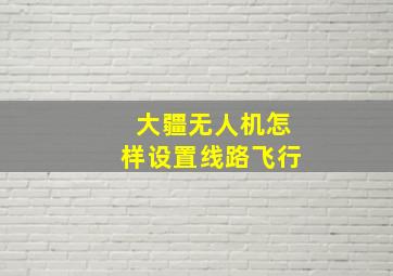 大疆无人机怎样设置线路飞行