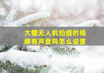 大疆无人机拍摄的视频有声音吗怎么设置