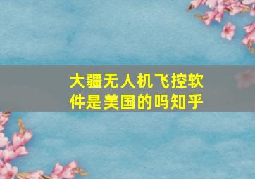 大疆无人机飞控软件是美国的吗知乎