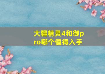 大疆精灵4和御pro哪个值得入手