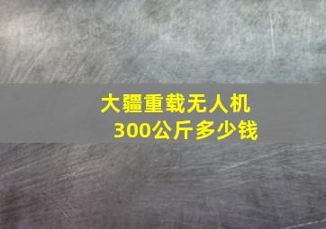 大疆重载无人机300公斤多少钱