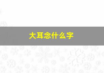 大耳念什么字