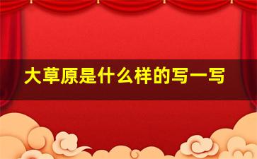 大草原是什么样的写一写