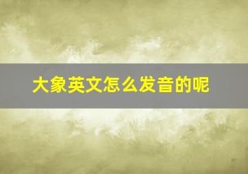 大象英文怎么发音的呢