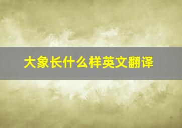 大象长什么样英文翻译