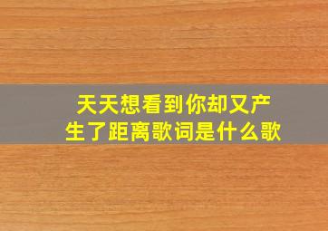 天天想看到你却又产生了距离歌词是什么歌