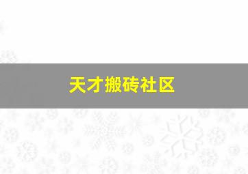 天才搬砖社区