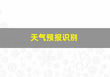 天气预报识别