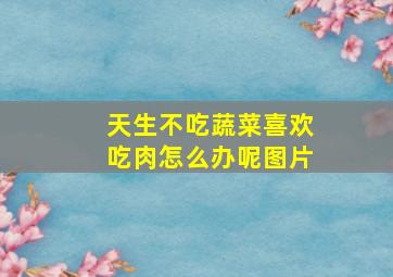 天生不吃蔬菜喜欢吃肉怎么办呢图片