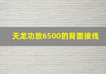 天龙功放6500的背面接线