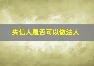 失信人是否可以做法人