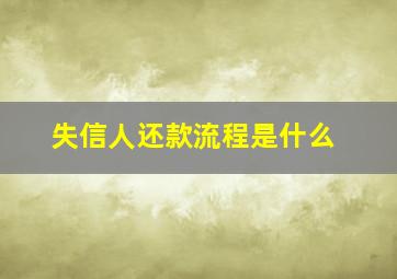 失信人还款流程是什么