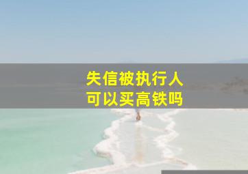 失信被执行人可以买高铁吗