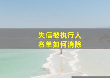 失信被执行人名单如何消除