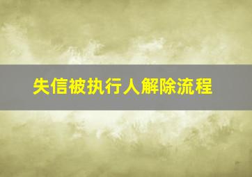 失信被执行人解除流程