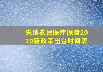 失地农民医疗保险2020新政策出台时间表