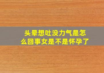 头晕想吐没力气是怎么回事女是不是怀孕了