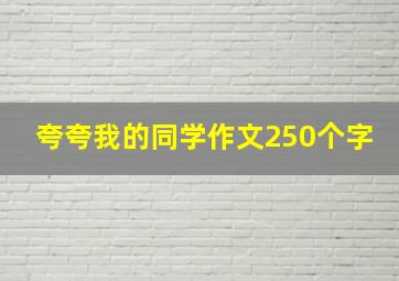 夸夸我的同学作文250个字