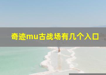 奇迹mu古战场有几个入口