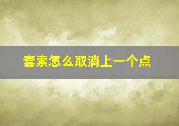 套索怎么取消上一个点