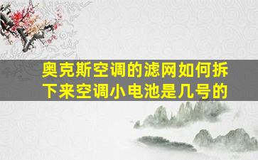 奥克斯空调的滤网如何拆下来空调小电池是几号的