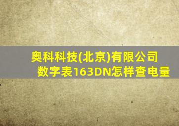 奥科科技(北京)有限公司数字表163DN怎样查电量