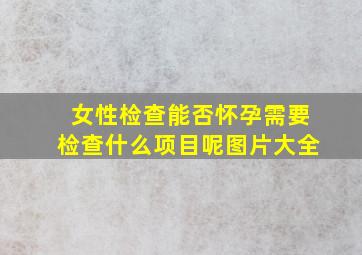 女性检查能否怀孕需要检查什么项目呢图片大全