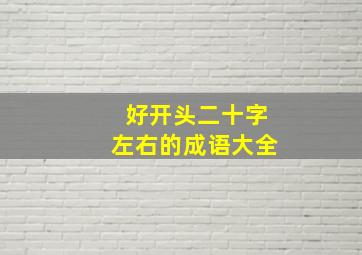 好开头二十字左右的成语大全