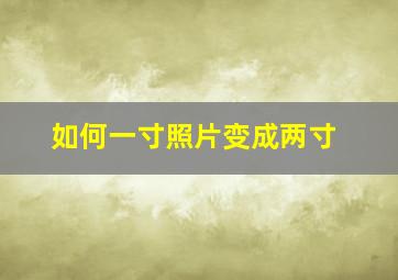 如何一寸照片变成两寸