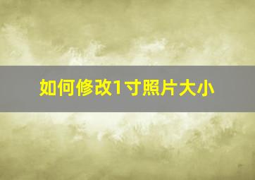 如何修改1寸照片大小