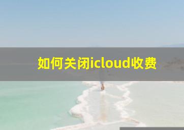 如何关闭icloud收费