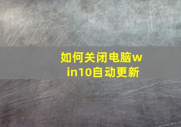 如何关闭电脑win10自动更新