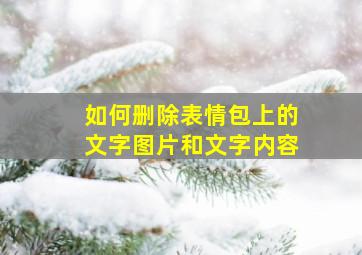 如何删除表情包上的文字图片和文字内容