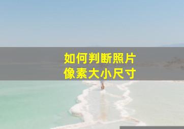 如何判断照片像素大小尺寸